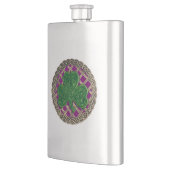 Paarse shamrock on Celtic Knots Flask Flacon (Links)