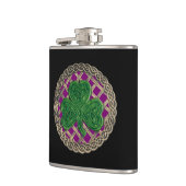 Paarse shamrock on Celtic Knots Flask Heupfles (Links)