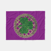 Paarse shamrock on Celtic Knots fleece Blanket Deken (Voorkant (Horizontaal))
