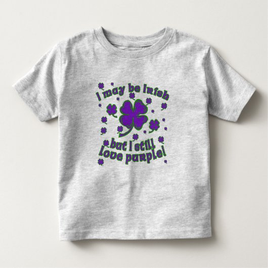 Paarse Shamrock St. Patrick's Day Design Kinder Shirts (Voorkant)