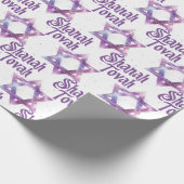 Paarse Shanah Tovah inpakvellen Cadeaupapier (Hoek)