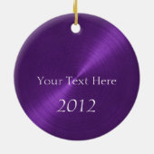 Paarse Sheen en Silver Merry Kerstmis Keramisch Ornament (Achterkant)