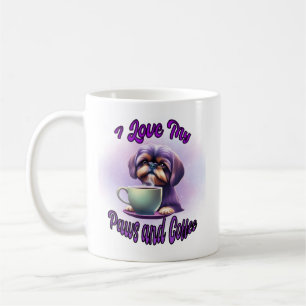 Paarse Shih Tzu: Ik hou van mijn poten en koffie Koffiemok