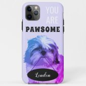 Paarse Shih Tzu iPhone 11 Pro Max Hoesje (Achterkant)