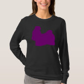 Paarse Shih Tzu Silhouette T-shirt (Voorkant)