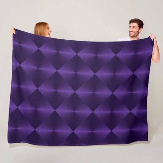Paarse Shimmer Blokken Stropdas Fleece Deken (In situ)