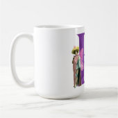 Paarse Shimmer Illustrated Letter P Koffiemok (Links)
