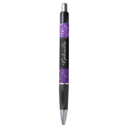 Paarse Shimmer Personalizeerde Emmy Style Ink Pen (Voorkant Verticaal)