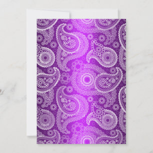 Paarse Shimmer Satin & Paisley Wedding Invitation Kaart