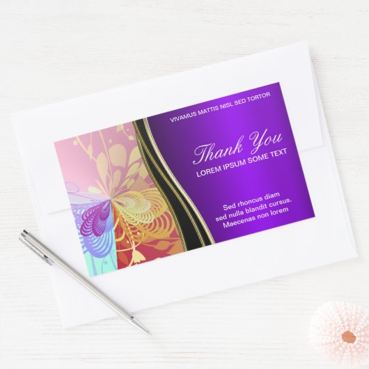 Paarse Shine Abstract Dank je Sticker (Envelop)