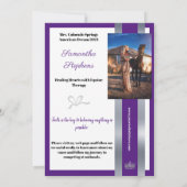 Paarse Shine Autograph Kaart voor Pageants (Achterkant)