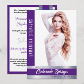 Paarse Shine Autograph Kaart voor Pageants (Voorkant / Achterkant)