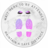 Paarse Shine Beauty Salon Afstand Vloer Marker Sticker (Voorkant)