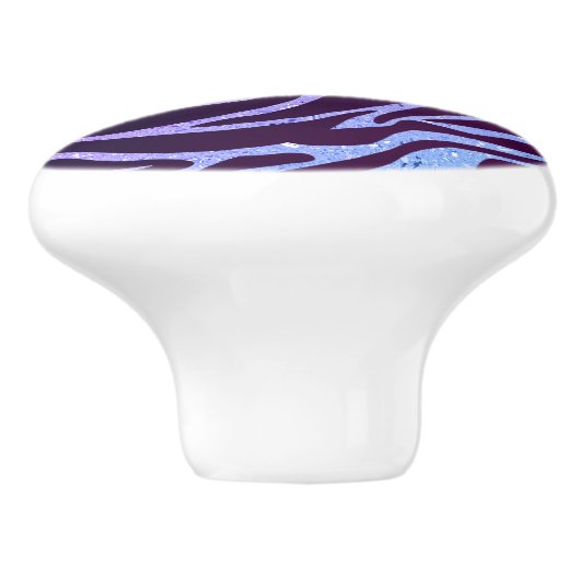 Paarse shine- en zebraafdrukken keramische knop (Zijkant)