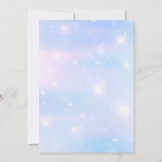 Paarse Shine Mermaid verjaardagsuitnodigingen Kaart (Achterkant)