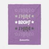 Paarse Shine. Shine. Helderheid. Shine. Shine. Fleece Deken (Voorkant)