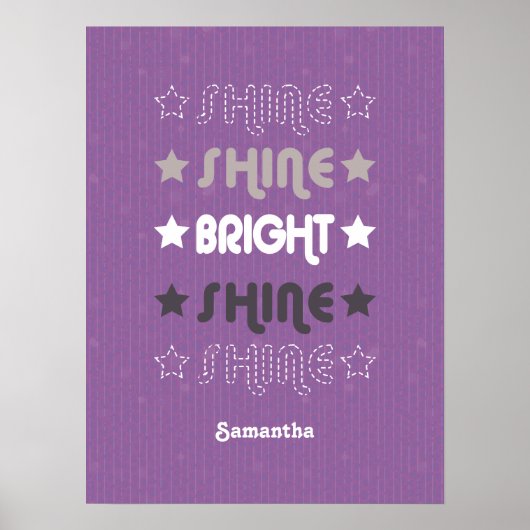 Paarse Shine. Shine. Helderheid. Shine. Shine. Poster (Voorkant)