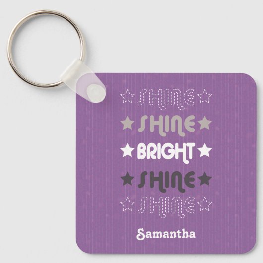 Paarse Shine. Shine. Helderheid. Shine. Shine. Sleutelhanger (Voorkant)