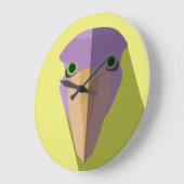 Paarse Shoebill Stork Icon Grote Klok (Hoek)