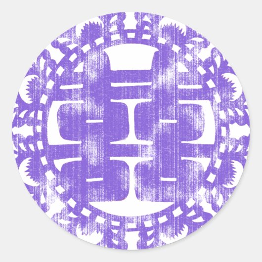 Paarse Shuan Xi Ronde Sticker (Voorkant)