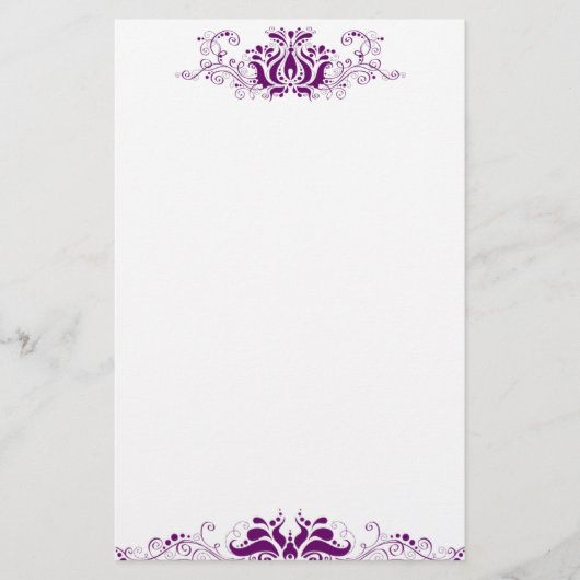 Paarse sierbloem  briefpapier (Voorkant)