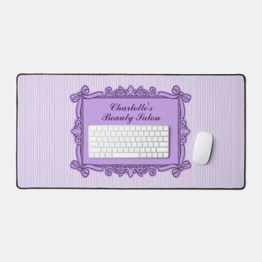 Paarse Sierlijke Boog Frame Salon Bureaumat (Keyboard & Muis)