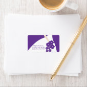 Paarse sierlijke bruid retour adres label (Insitu)