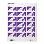 Paarse sierlijke bruid retour adres label (Full Sheet)