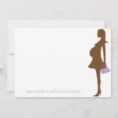 Paarse Silhouette Baby Douche Uitnodigingen (Achterkant)