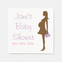 Paarse Silhouette Baby showers servetten