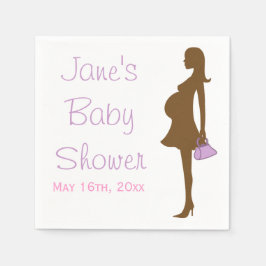 Paarse Silhouette Baby showers servetten