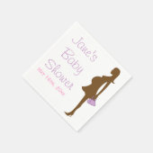 Paarse Silhouette Baby showers servetten (Hoek)