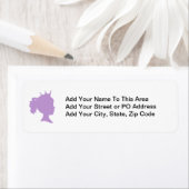 Paarse Silhouette Princess T-shirts en Gifts Etiket (Insitu)