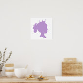 Paarse Silhouette Princess T-shirts en Gifts Poster (Keuken)