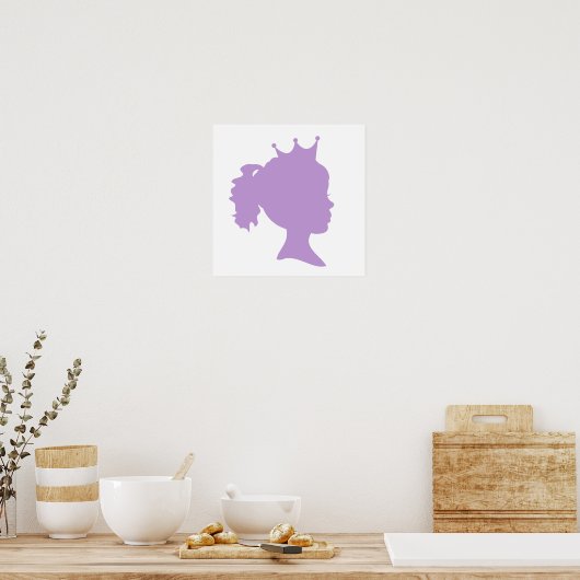 Paarse Silhouette Princess T-shirts en Gifts Poster (Keuken)
