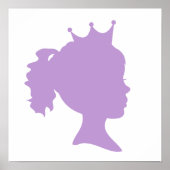 Paarse Silhouette Princess T-shirts en Gifts Poster (Voorkant)