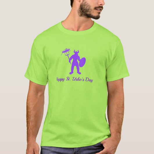 Paarse Silhouette St. Urho's Day T-Shirt (Voorkant)
