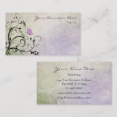  Paarse Silhouette Vlinder en wijnstokken Visitekaartje (Voorkant / Achterkant)