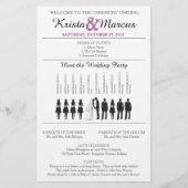 Paarse Silhouettes Wedding Program Flyer (Voorkant)