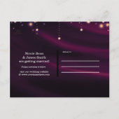 Paarse Silk & Gold Sparkle Glam Save the Date Aankondigingskaart (Achterkant)