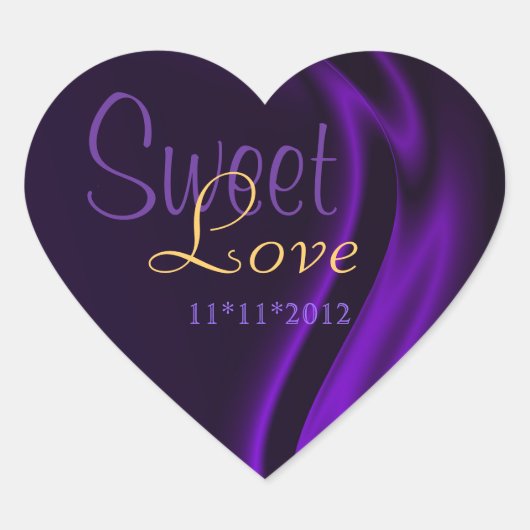 Paarse Silk Heart Snoep Buffet Sticker (Voorkant)