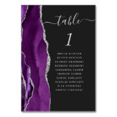 Paarse Silver Agate Dark Wedding Kaart (Voorkant)