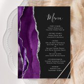 Paarse Silver Agate Dark Wedding Menu