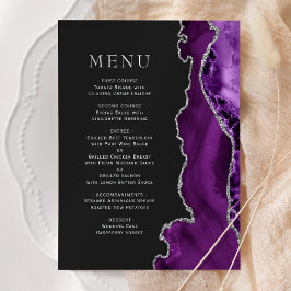 Paarse Silver Agate Dark Wedding Menu