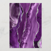 Paarse Silver Agate Dark Wedding Menu (Achterkant)