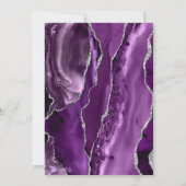 Paarse Silver Agate Dark Wedding Rehearsal Dinner Kaart (Achterkant)