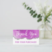 Paarse Silver Agate Glitter White Hartelijk dank Visitekaartje (Staand voorkant)