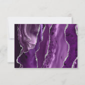 Paarse Silver Agate Meal Options Wedding RSVP Kaar Kaartje (Achterkant)