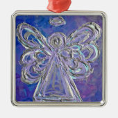 Paarse Silver Angel Ornament (Voorkant)