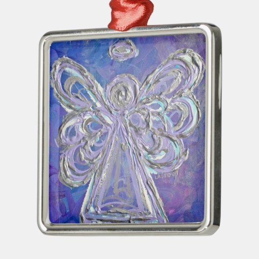 Paarse Silver Angel Ornament (Links)